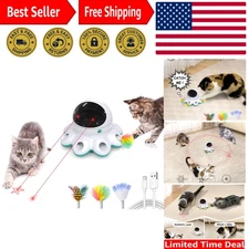 2-in-1 Interactive Cat Laser Toy with Feather Play - USB Rechargeable Fun