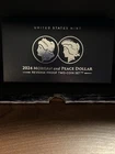 2024 REVERSE PROOF SILVER PEACE & MORGAN DOLLAR WITH BOX/COA***2 COIN SET