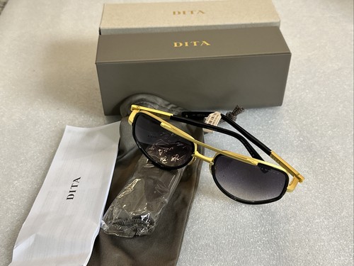 DEMO DITA DTS463-A-01 Mach-X Sunglasses Black/Gold Frame 55-20-127 Gray Lens - 第 1/7 張圖片