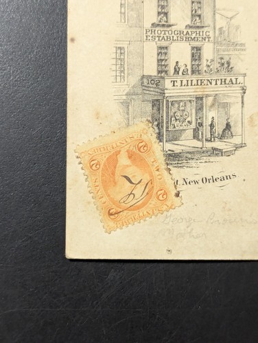 CDV 1865 New Orleans Louisiana Lilienthal Civil War stamp Southern Lady Rare - Picture 6 of 16