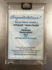2026 Topps Chrome Black Autograph Tatsuya Imai Green Refractor Auto Redemption