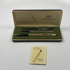 Vintage Cross Century 12 Kt Gold Filled Soft Tip Pen Case And 2 Refills Clean