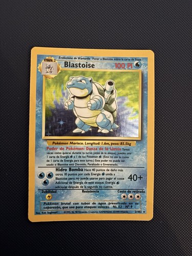 Pokemon Card - Base Set Blastoise 2/102 Spanish Lightly Played! - Picture 1 of 6