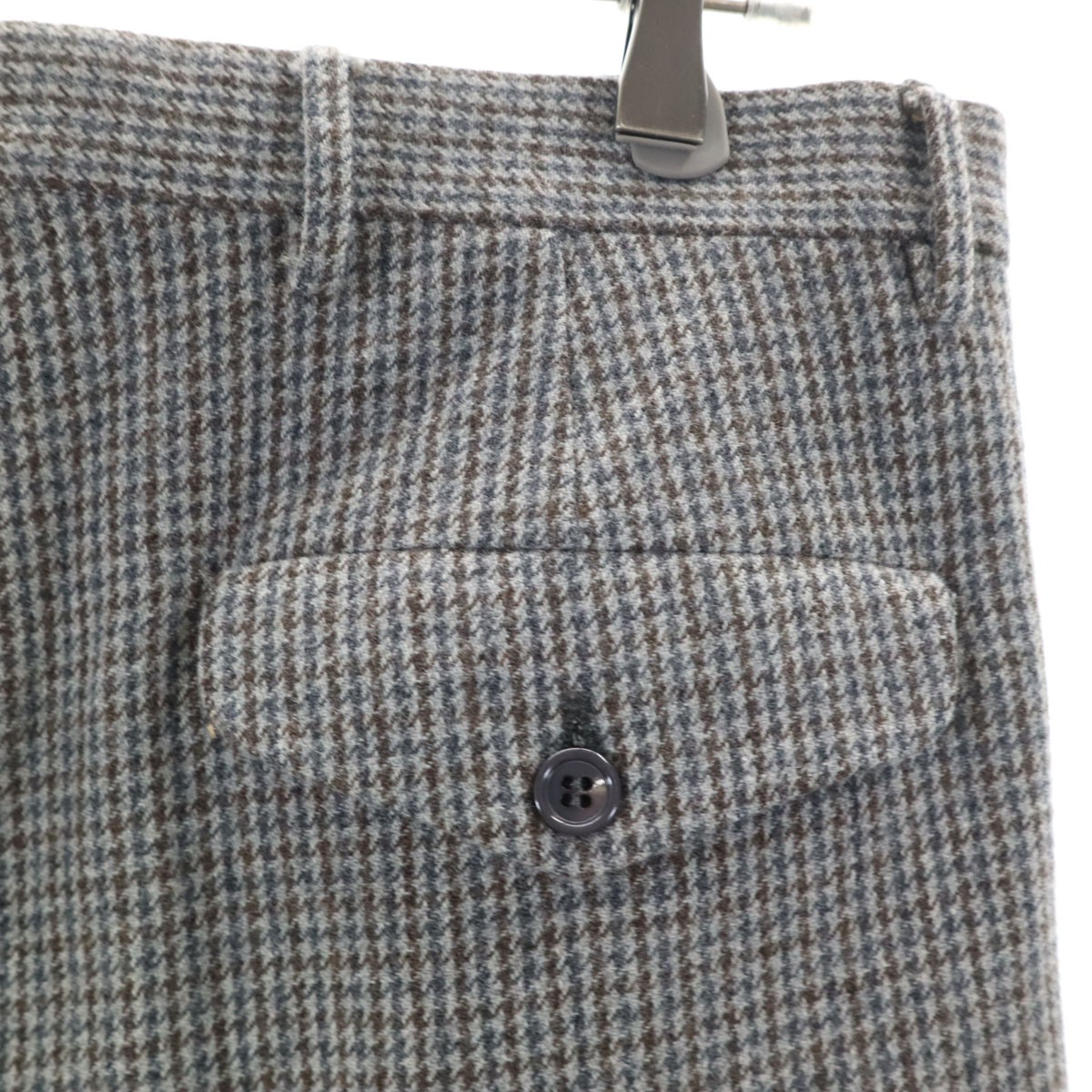 MIUMIU Made in Italy Wool Blend Houndstooth Pattern Slacks pants