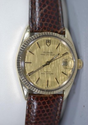 Rolex Tudor Prince OysterDate 34mm Solid Gold Bezel GP Watch ref. 75205 - Rare!