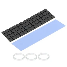 Copper Heatsink 70x20x1.5mm W Thermal Pad Rubber Ring for M.2 SSD PCB 1 Set