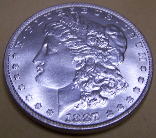 1887-S MORGAN SILVER DOLLAR, Very Fine DETAILS