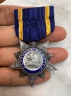 Vintage National Guard Faithful Service Sterling Silver Enamel Lion Crest Medal