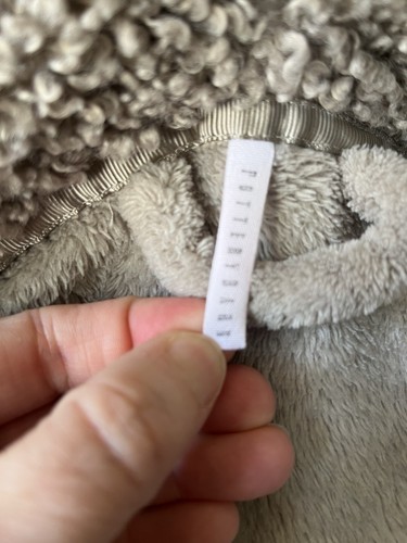 Pottery Barn Ombre Plush Robe Faux Fur Lambs Wool Hooded Size M Pockets Belt - Picture 23 of 23