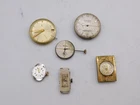 VINTAGE LOT OF SIX BULOVA TIMEX NASSAU POCKET WATCH MOVEMENTS FOR PARTS ONLY