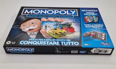 Monopoly Super Electronic Banking Hasbro Brettspiel Italienisch B-Ware