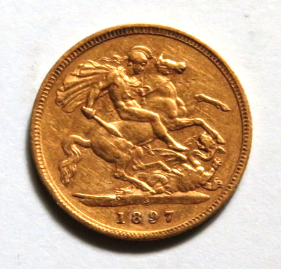 #ad Australia.. 1897 Sydney Half Sovereign... Trace Lustre.. aVF VF AU $1225.00
