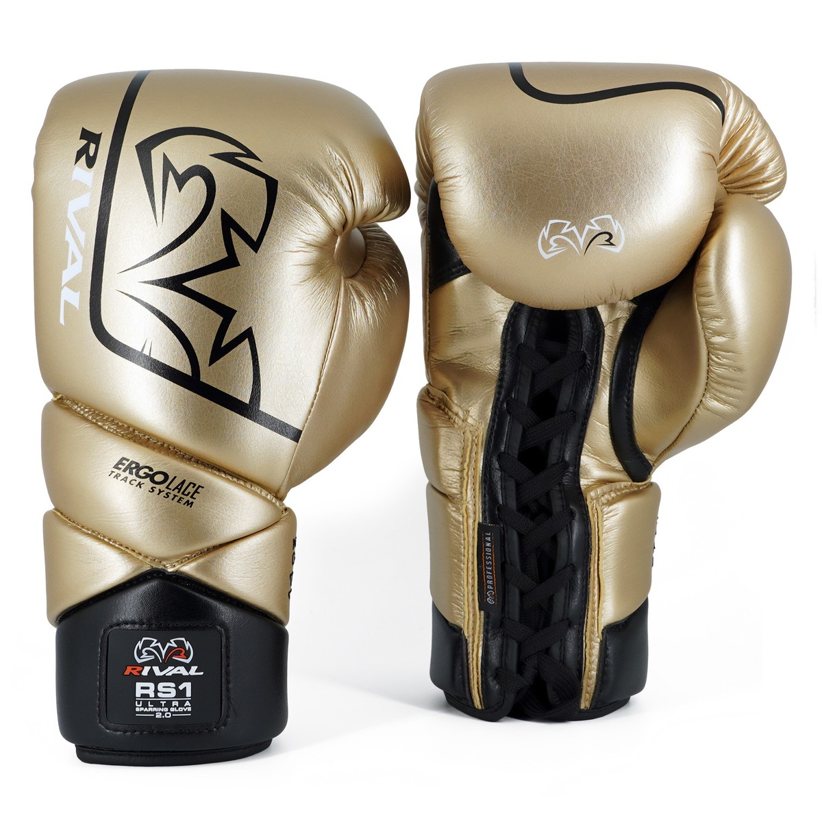 RIVAL Boxing RS1 2.0 Ultra Pro Lace-Up Sparring Gloves, Angled