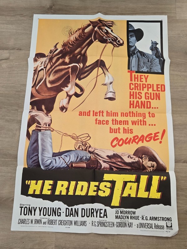 He Rides Tall (1964) Original Western Movie Poster Folded 27x41 Tony Young