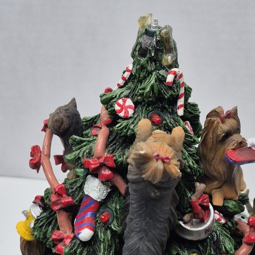 Árbol de Navidad iluminado Danbury Mint Yorkie Yorkshire Terrier perro sin estrellas funciona - Imagen 12 de 23