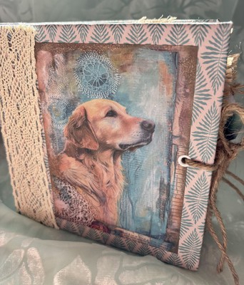 Junkjournal, Notizbuch , Unikat, Handarbeit, Ephemera, Thema Hund, 120 Seiten