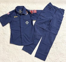 BSA Boy Scouts Uniform Youth S 6-8 Shirt Zip Off Pants Shorts Navy Blue Kids