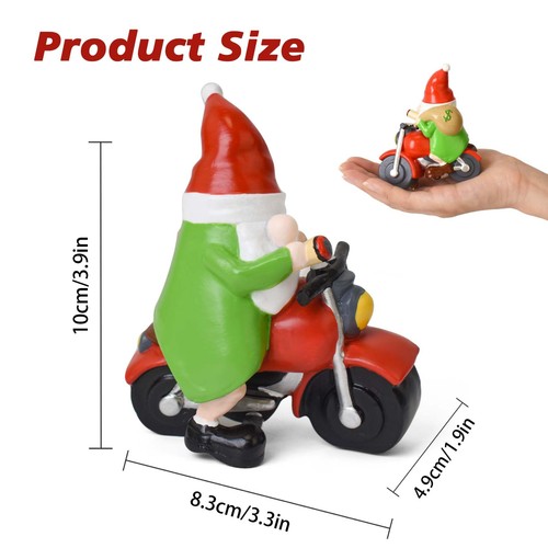 NANAOUS Biker Gnomes Motorcycle Statue 3.9in Funny Garden Decor Resin Figurine - Picture 2 of 7
