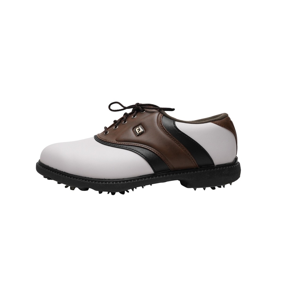 FootJoy Mens 8.5 Wide Golf Shoes White Brown Saddle Spiked  display picture 2