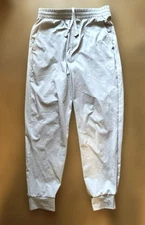 Light Gray Jogger Pants S Soft Fabric Drawstring Ribbed Hem Used