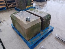 Reclaimed Large Pair York Stone Jostle Guard Stone Base 34" Long