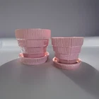 Set Of 2 McCoy Mid Century Modern Art Planter Pot Pink. Circa 1950’s