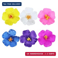 6pcs Hawaiian Flower Hair Clips,3.94 Inch Plumeria Hair Clips Hibiscus Hair Barr
