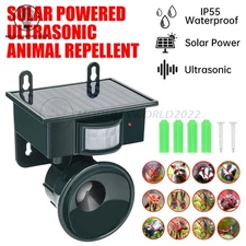Solar Ultrasonic Bird Repellers Pest Control Scarer Deterrent Fox Motion Sensor