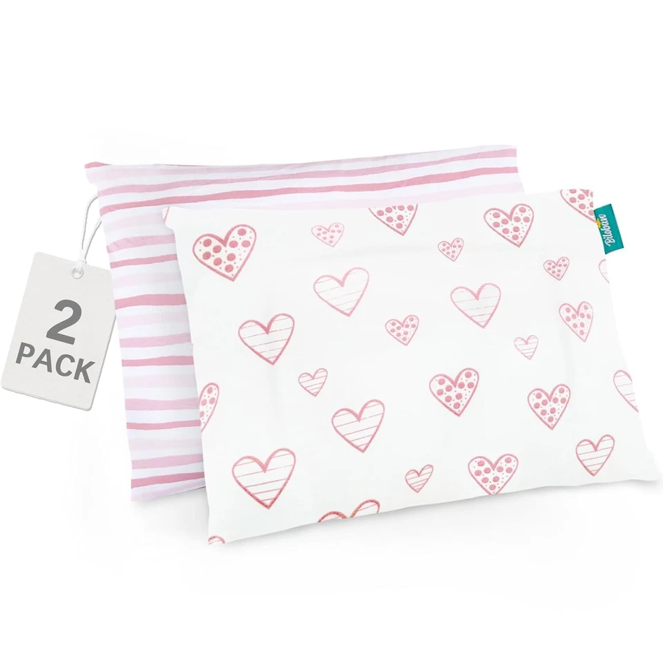 Luxury Organic Cotton Pillowcases for Toddlers – Travel & Home Use, Pink Print - Image 3 of 4