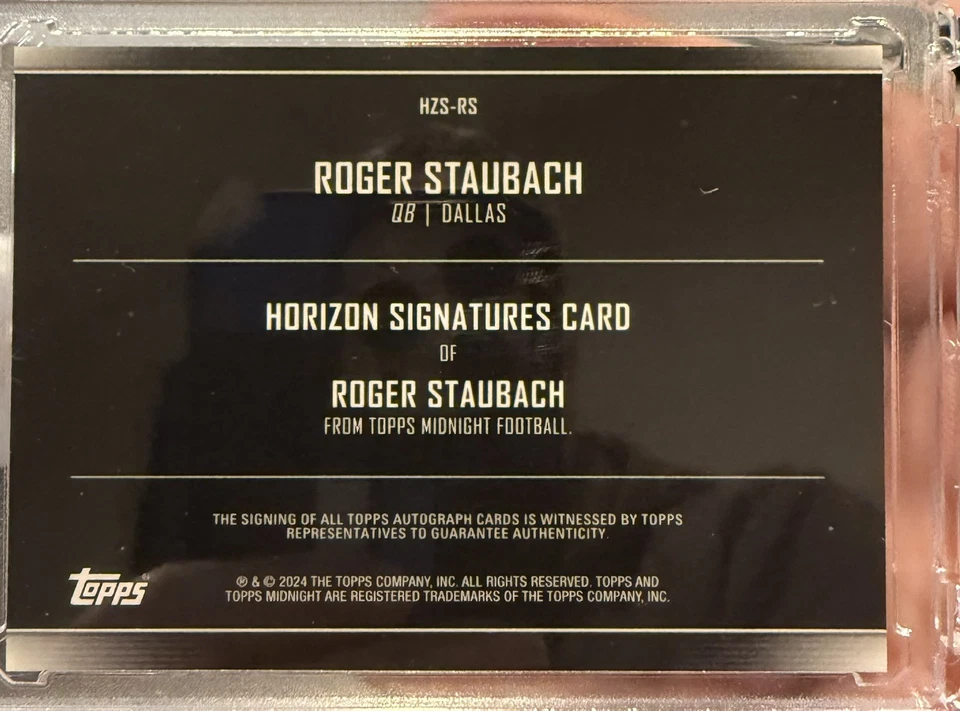 2024 Topps Roger Staubach Midnight Horizon Signatures Auto/35 - Vaqueros Foto 2 de 3
