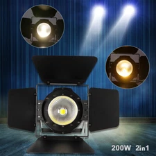 COB LED Spotlights Warm & Cold White Par Light Stage Light 200W with Barn Doors