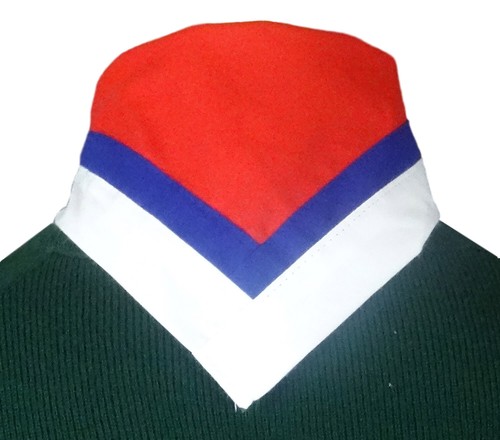 Red White & Blue Cub Scout Boy Scout Girl Guide Uniform Necker - Adult Size - Picture 3 of 6