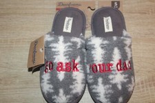 Dearfoams Holiday Slippers "Go ask your dad" -  Womens Small 5-6 