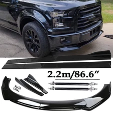 Front Bumper Lip Spoiler Side Skirts Rear Lip Glossy Black For Ford F150 F-150