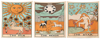 Tapestry Small The Sun Tarot Card Cotton Poster Indian Bohemian Wall Hanging Art
