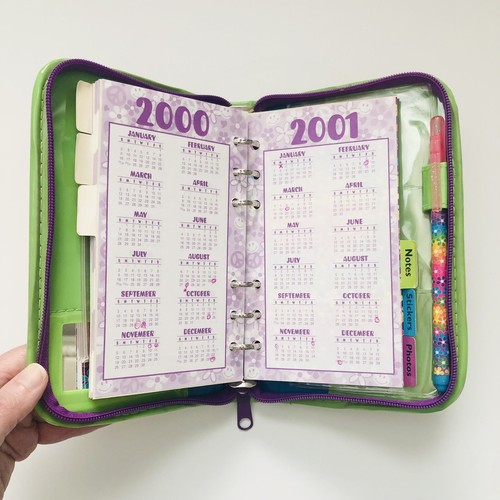 Vintage Lisa Frank Holographic Flowers Mini Planner Address Book Agenda Binder - Picture 9 of 12