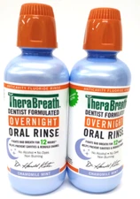 2 Pack TheraBreath Overnight Mouthwash Chamomile Mint Alcohol Free 16 fl oz