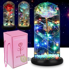 Galaxy Eternal Rose In Glass For Women Wife Girlfriend Valentine's Day Gifts US