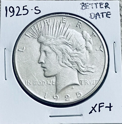 1925 s peace silver dollar High Grade XF/AU  Better Date Lower Mintage