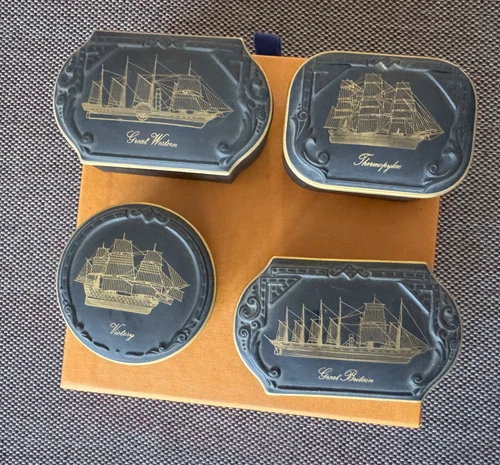 4 John Pinches Great British Ship Collection 1980 Trinket Box