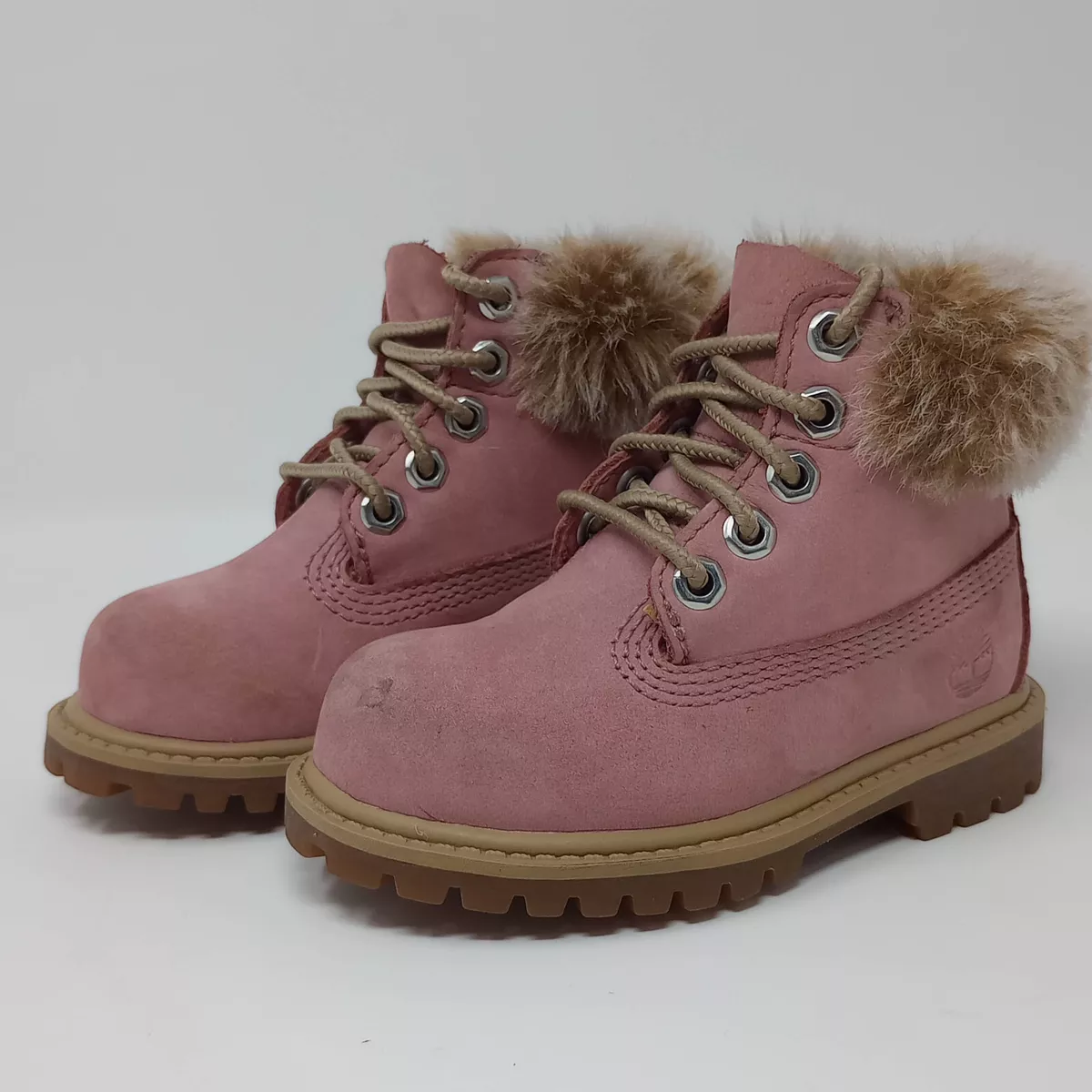 Timberland Boots Faux Fur Girls Size 5 Toddler Waterproof A2730