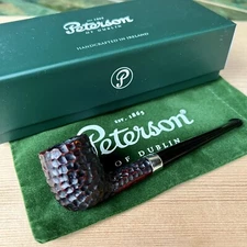 Peterson Junior Petite Rusticated Nickel Straight Billiard Fishtail Tobacco Pipe