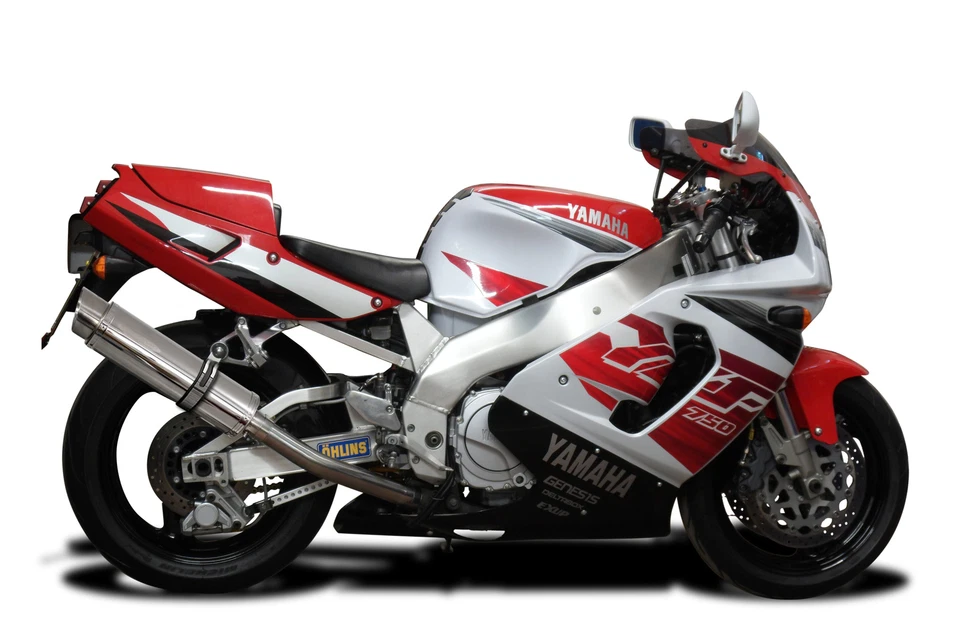 Silenciador de escape redondo de acero inoxidable Yamaha YZF750R Delkevic 14" 94-98 Foto 3 de 4