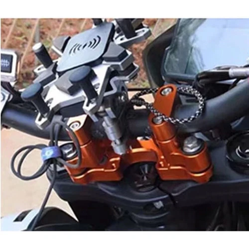Steering Damper Mount Handlebar Riser Kit Orange For 390 790 1190 1290 Adventure - Picture 3 of 7