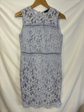 Kim Rogers Dress Womens Large Light Purple Mesh Lace Lined  Floral Design.