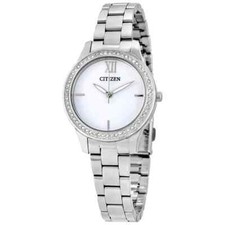 Citizen EM3081-58A Women's Silhouette Diamond White Dial Silver-Tone Dress Watch