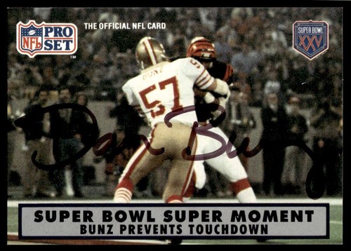 Dan Bunz signed SAN FRANCISCO 49ers card Super Bowl Supermen
