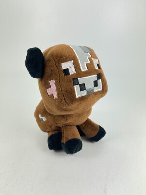 2014 Mojang Jazzwares Minecraft Baby Brown Cow Plush Toy Doll Figure 7''
