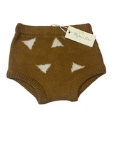 Rylee and Cru Knitted Bloomer Triangles Brown Rust Diaper Cover 6-12M NWT
