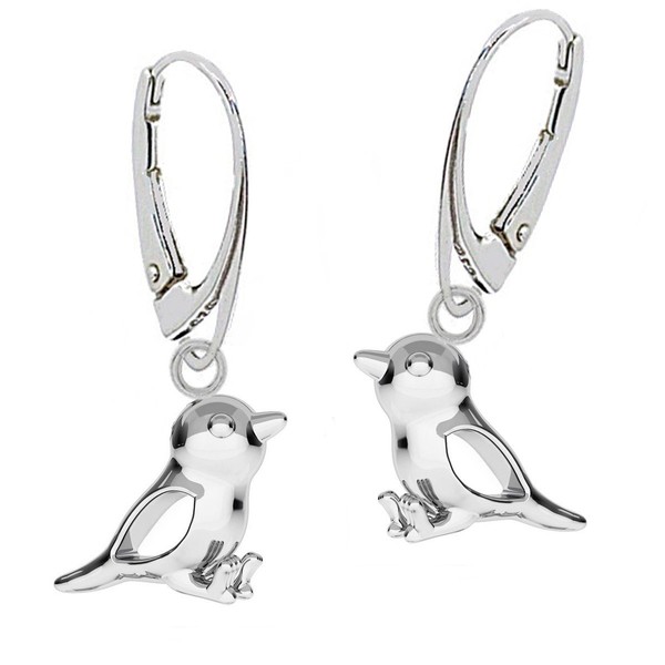 Mini Spatz Brisur Ohrringe 925 Sterling Silber HäNger Ohrstecker MäDchen Kinder-image